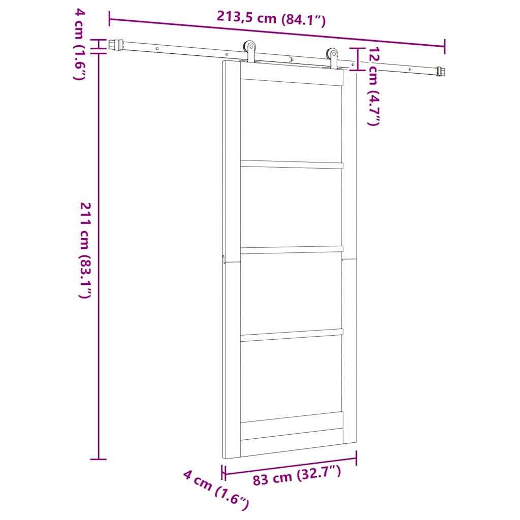 Klizna vrata ORKDAL Bijelo 83 x 211 cm