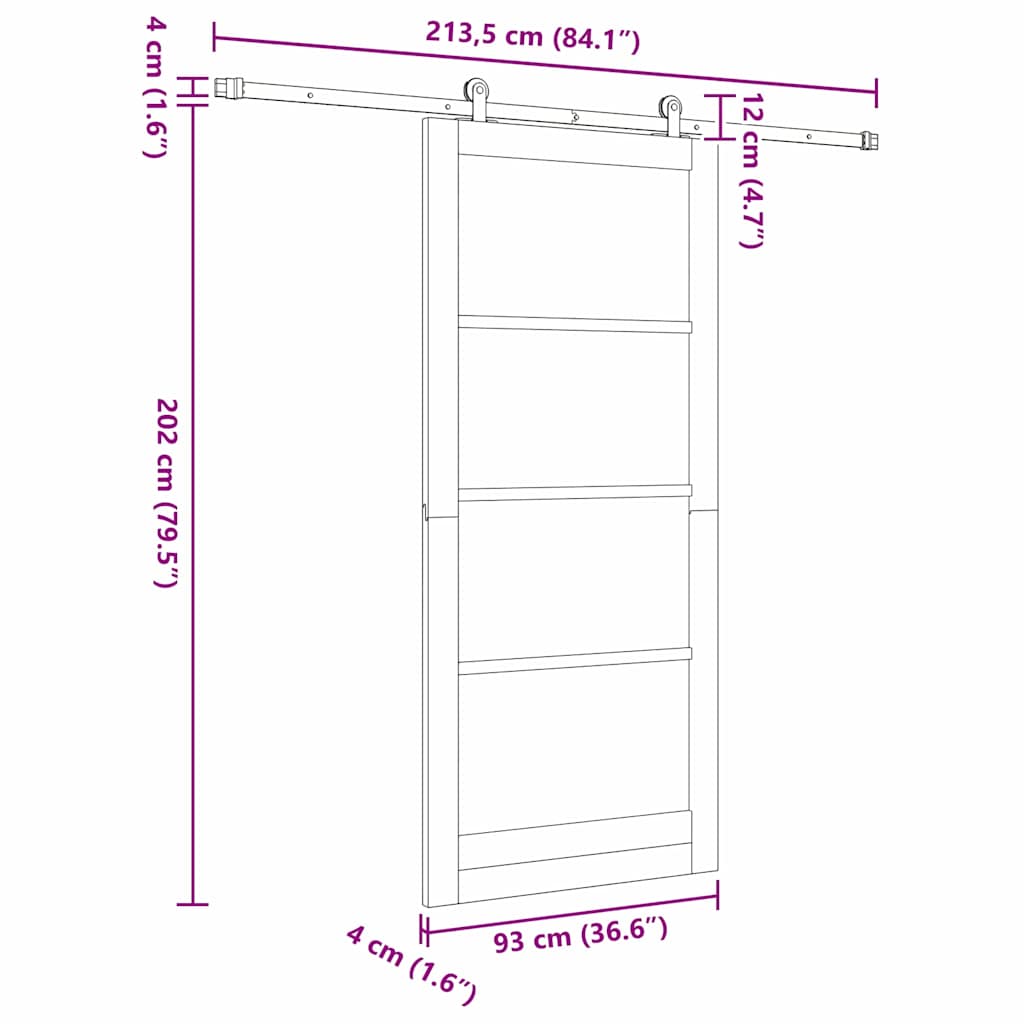 Klizna vrata ORKDAL Bijelo 93 x 211 cm