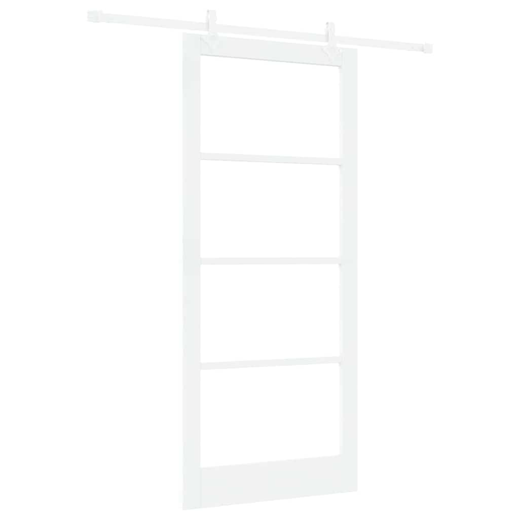 Klizna vrata Bijelo 93 x 211 cm Masivna borovina i staklo