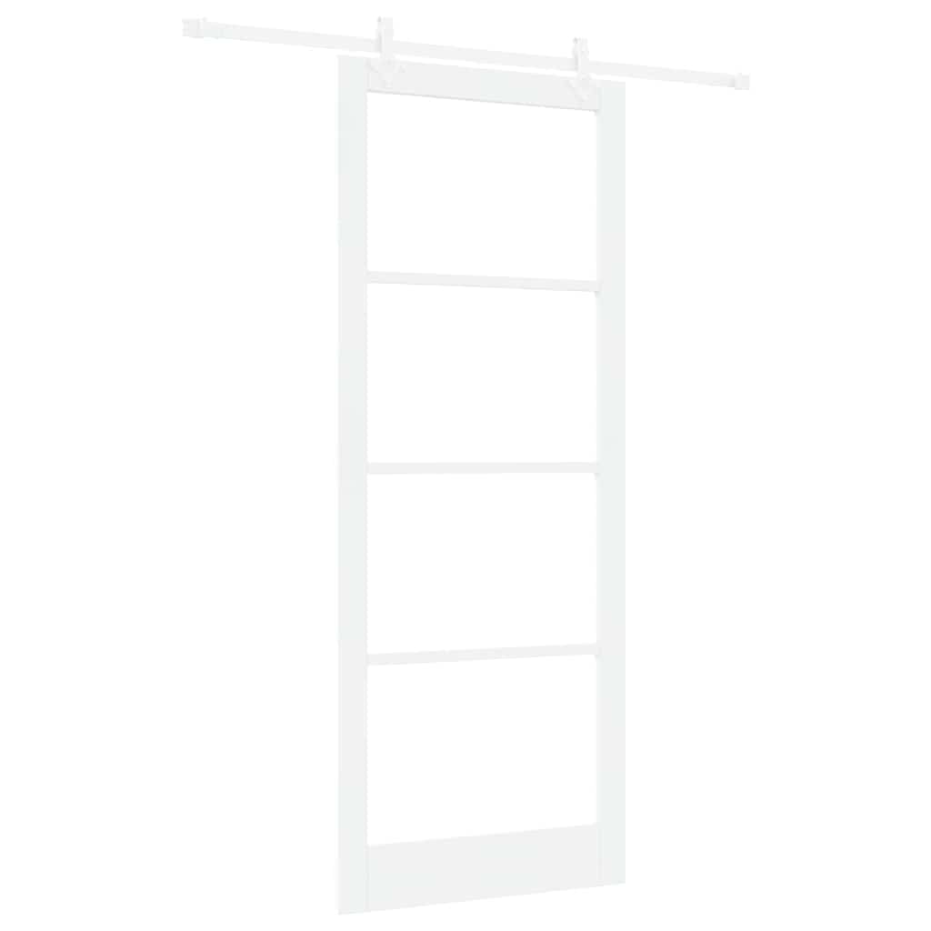 Klizna vrata Bijelo 93 x 232 cm Masivna borovina i staklo