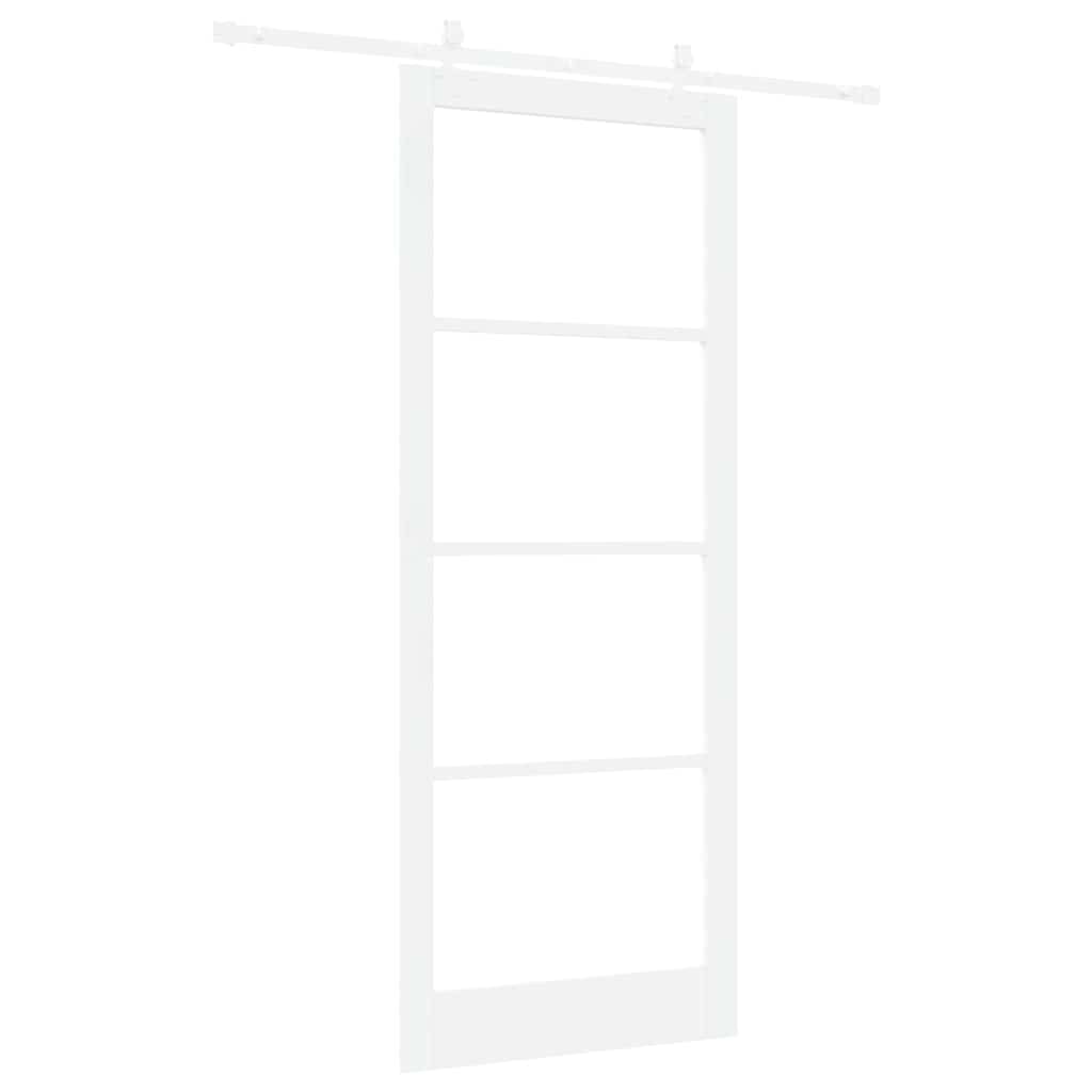 Klizna vrata Bijelo 93 x 232 cm Masivna borovina i staklo