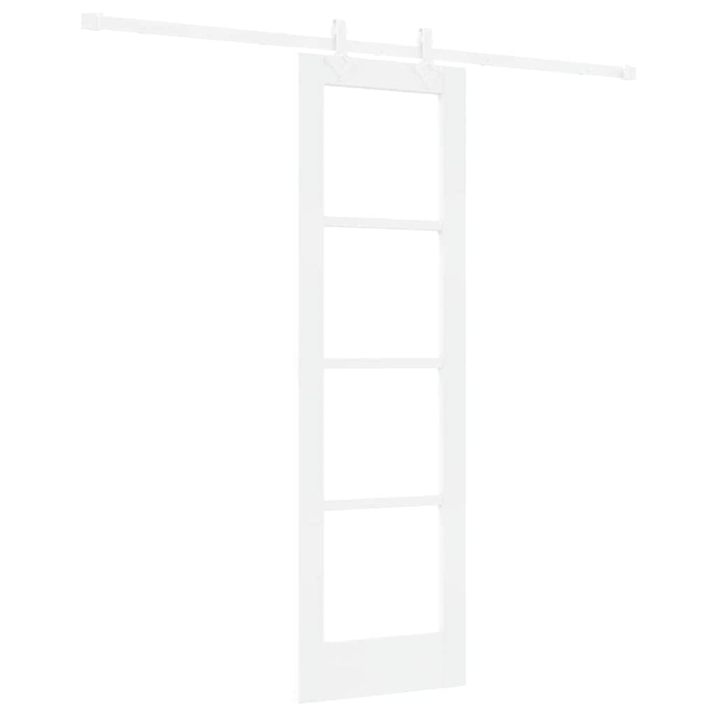 Klizna vrata Bijelo 61 x 198,5 cm Masivna borovina i staklo