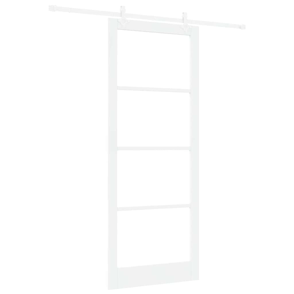 Klizna vrata Bijelo 93 x 232 cm Masivna borovina i staklo
