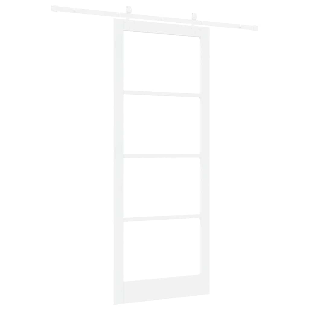 Klizna vrata Bijelo 93 x 232 cm Masivna borovina i staklo