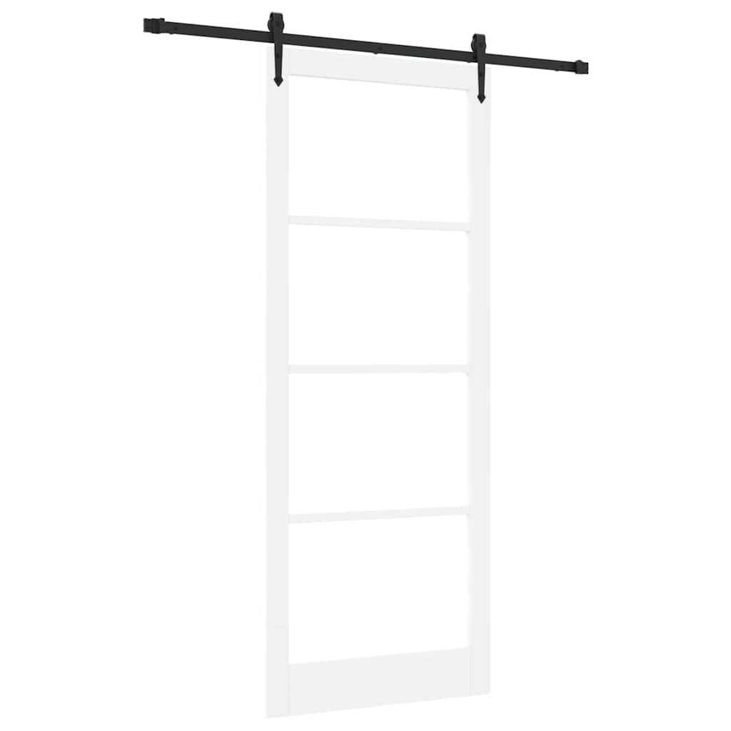 Klizna vrata Bijelo 93 x 232 cm Masivna borovina i staklo