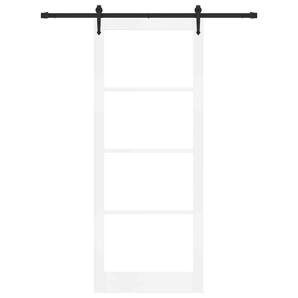 Klizna vrata Bijelo 93 x 232 cm Masivna borovina i staklo