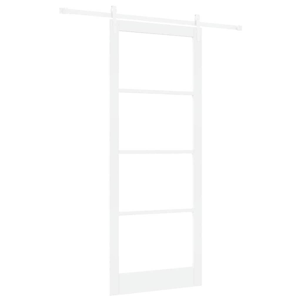Klizna vrata Bijelo 93 x 232 cm Masivna borovina i staklo