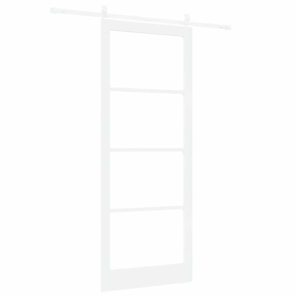 Klizna vrata Bijelo 93 x 232 cm Masivna borovina i staklo
