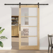 Klizna vrata Prirodna i crna 93 x 202 cm