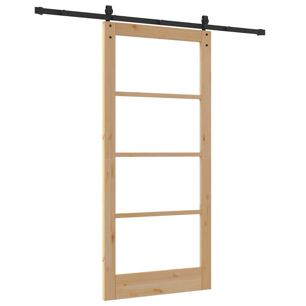 Klizna vrata Prirodna i crna 93 x 202 cm