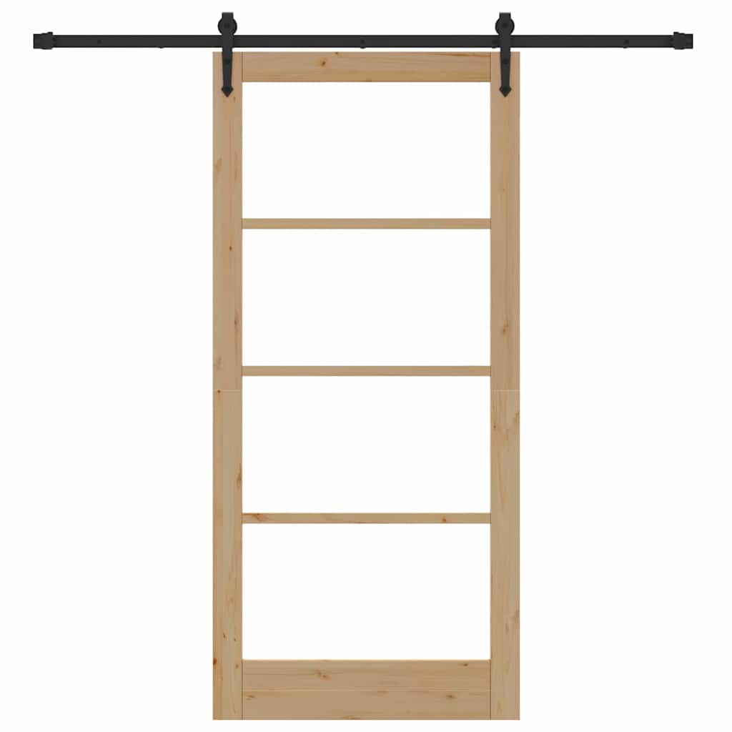 Klizna vrata Prirodna i crna 93 x 202 cm