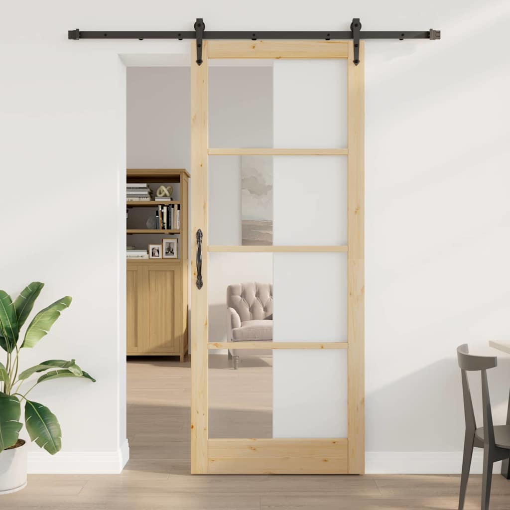 Klizna vrata Prirodna i crna 93 x 232 cm