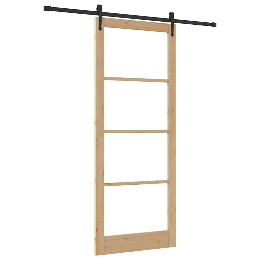 Klizna vrata Prirodna i crna 93 x 232 cm