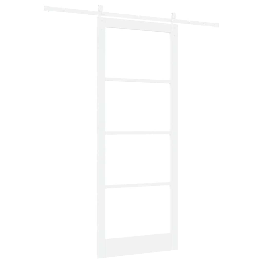Klizna vrata Bijelo 93 x 232 cm Masivna borovina i staklo
