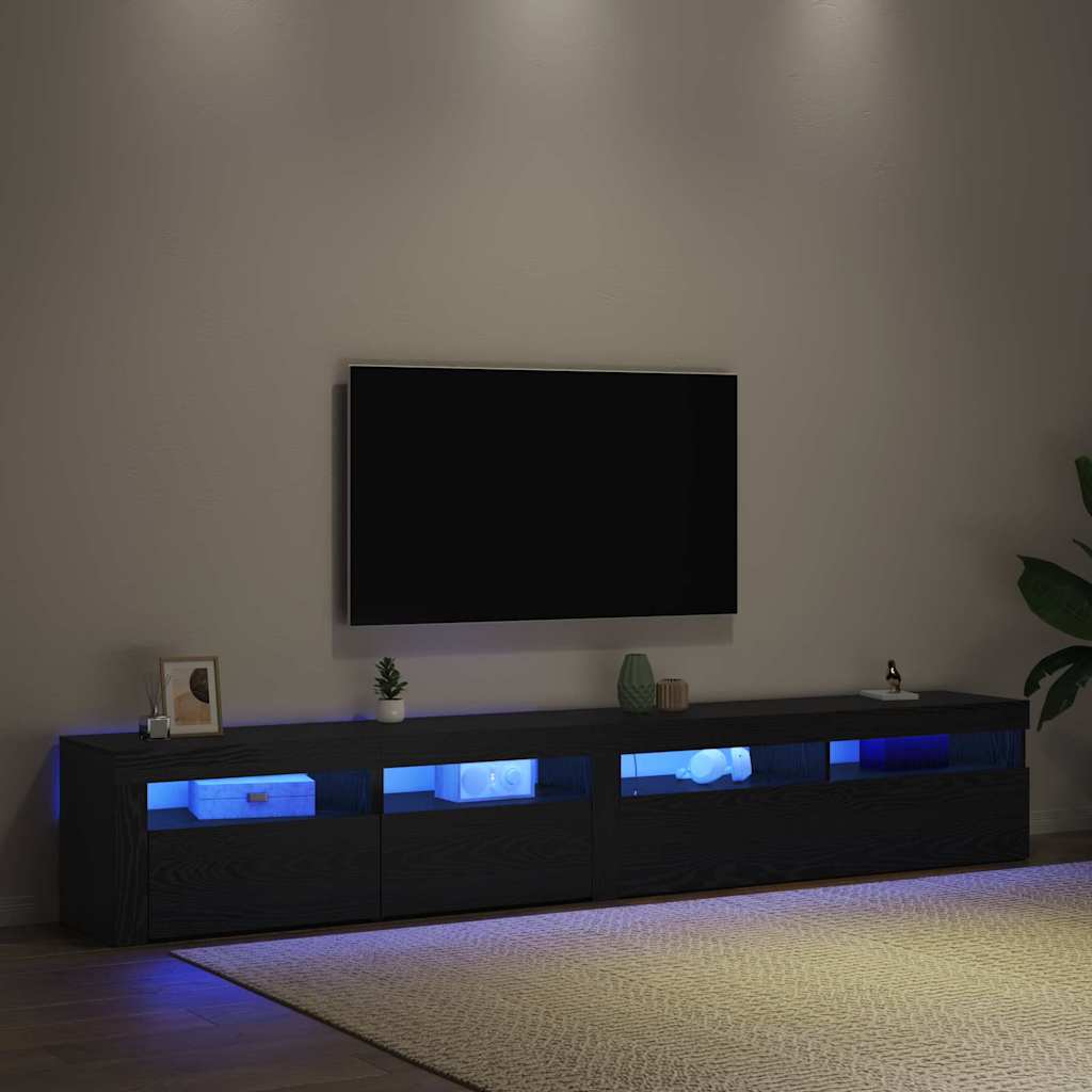 TV ormar 2 pcs Crni hrast 240 x 35 x 40 cm Konstruirano drvo