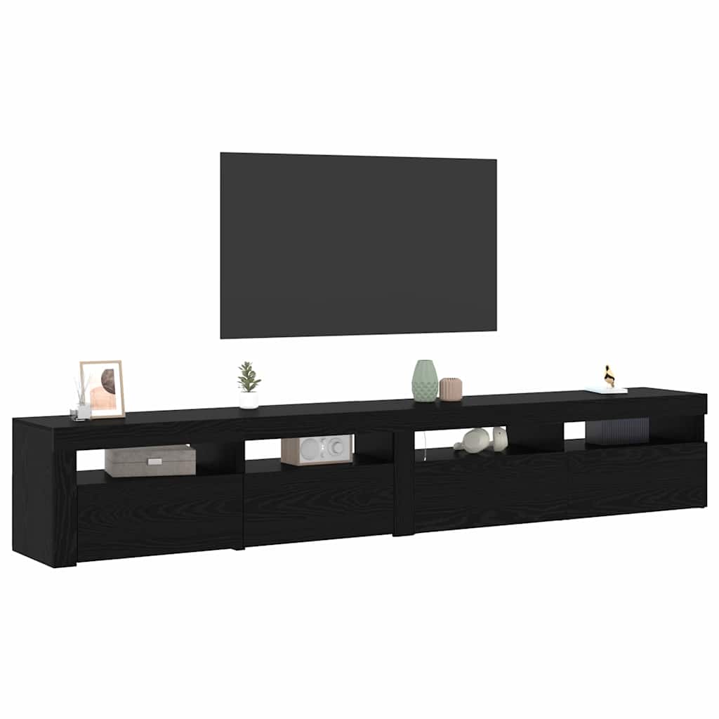 TV ormar 2 pcs Crni hrast 240 x 35 x 40 cm Konstruirano drvo