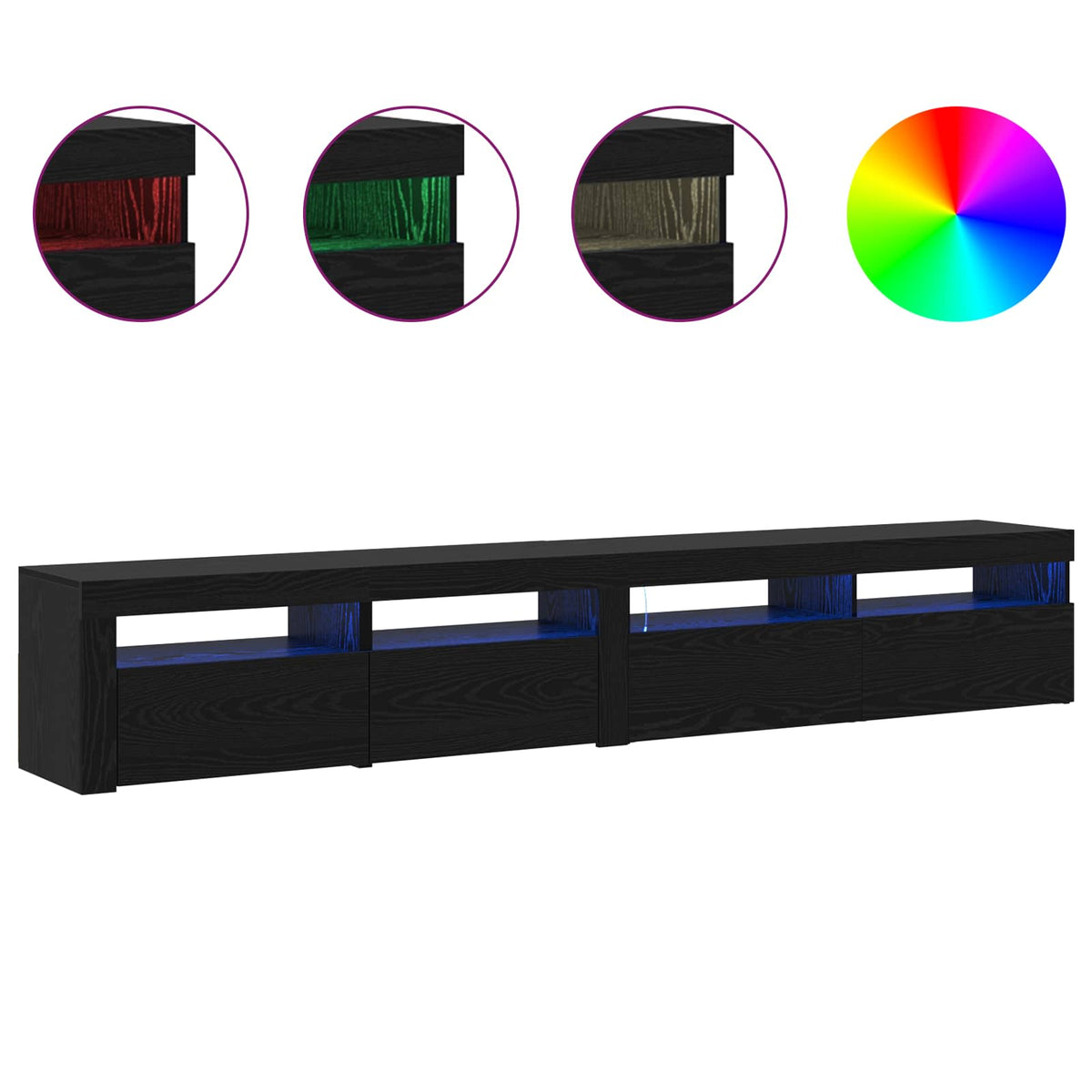 TV ormar 2 pcs Crni hrast 240 x 35 x 40 cm Konstruirano drvo