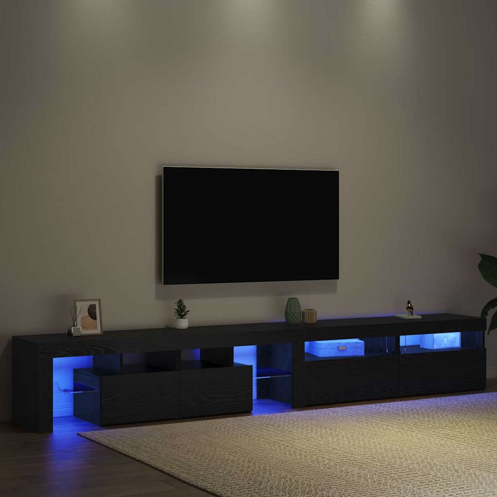TV ormar 3 pcs Crni hrast 260 x 37 x 40 cm Konstruirano drvo
