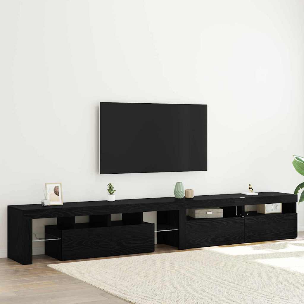 TV ormar 3 pcs Crni hrast 260 x 37 x 40 cm Konstruirano drvo