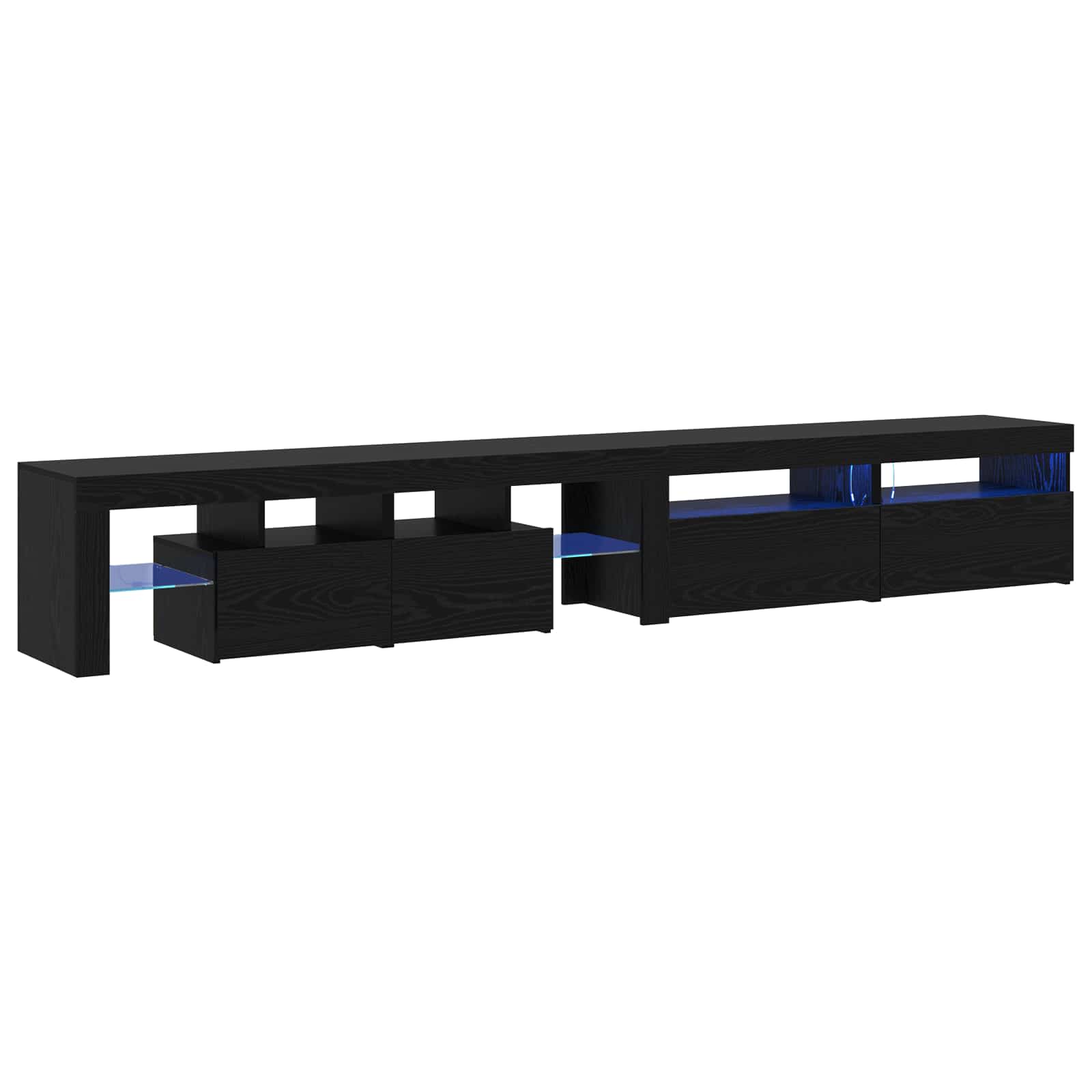 TV ormar 3 pcs Crni hrast 260 x 37 x 40 cm Konstruirano drvo