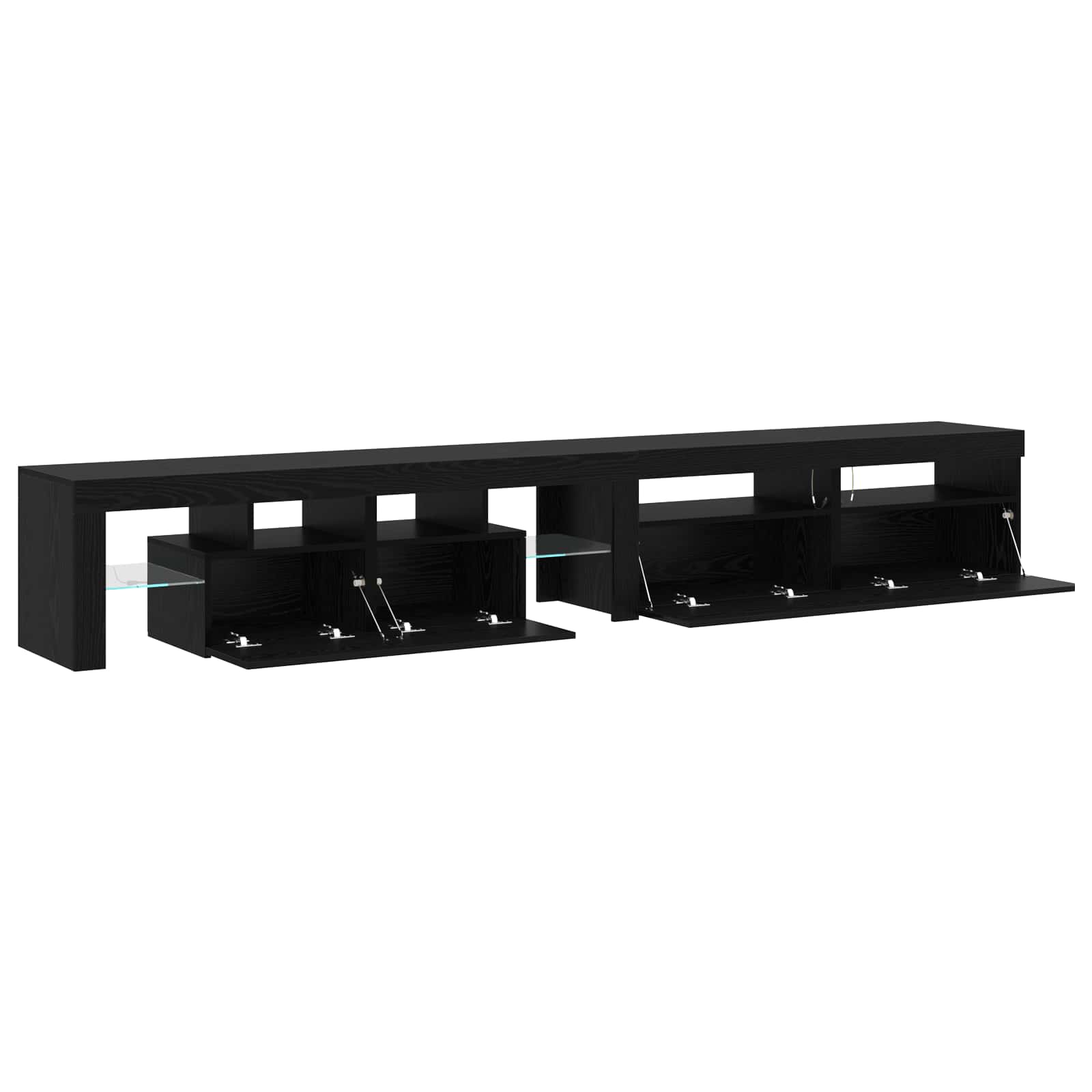 TV ormar 3 pcs Crni hrast 260 x 37 x 40 cm Konstruirano drvo