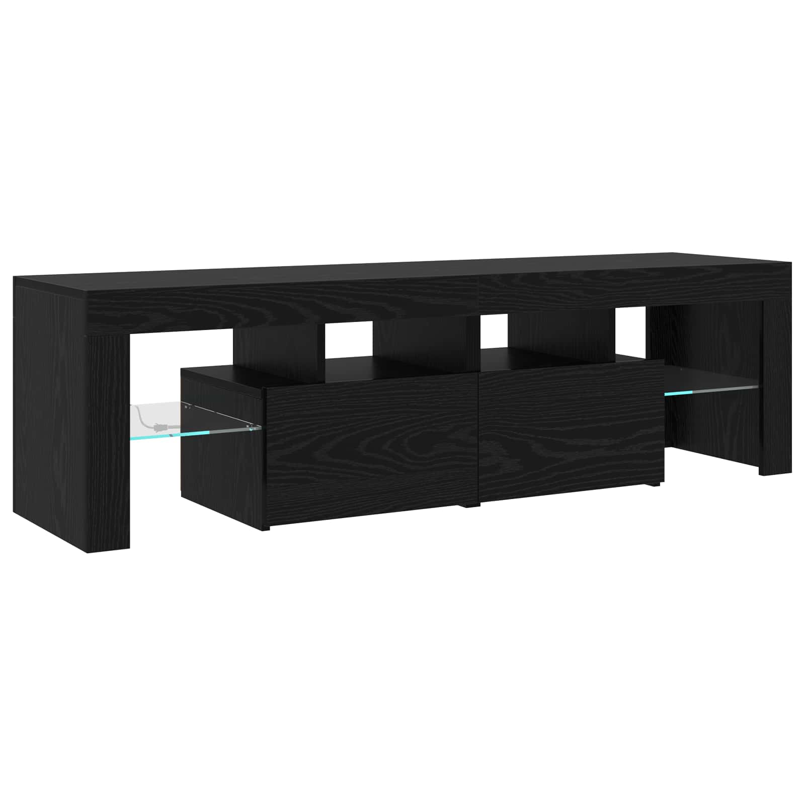 TV ormar 3 pcs Crni hrast 260 x 37 x 40 cm Konstruirano drvo