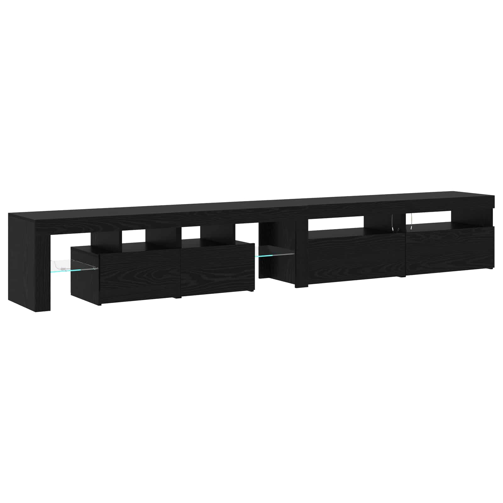 TV ormar 3 pcs Crni hrast 260 x 37 x 40 cm Konstruirano drvo