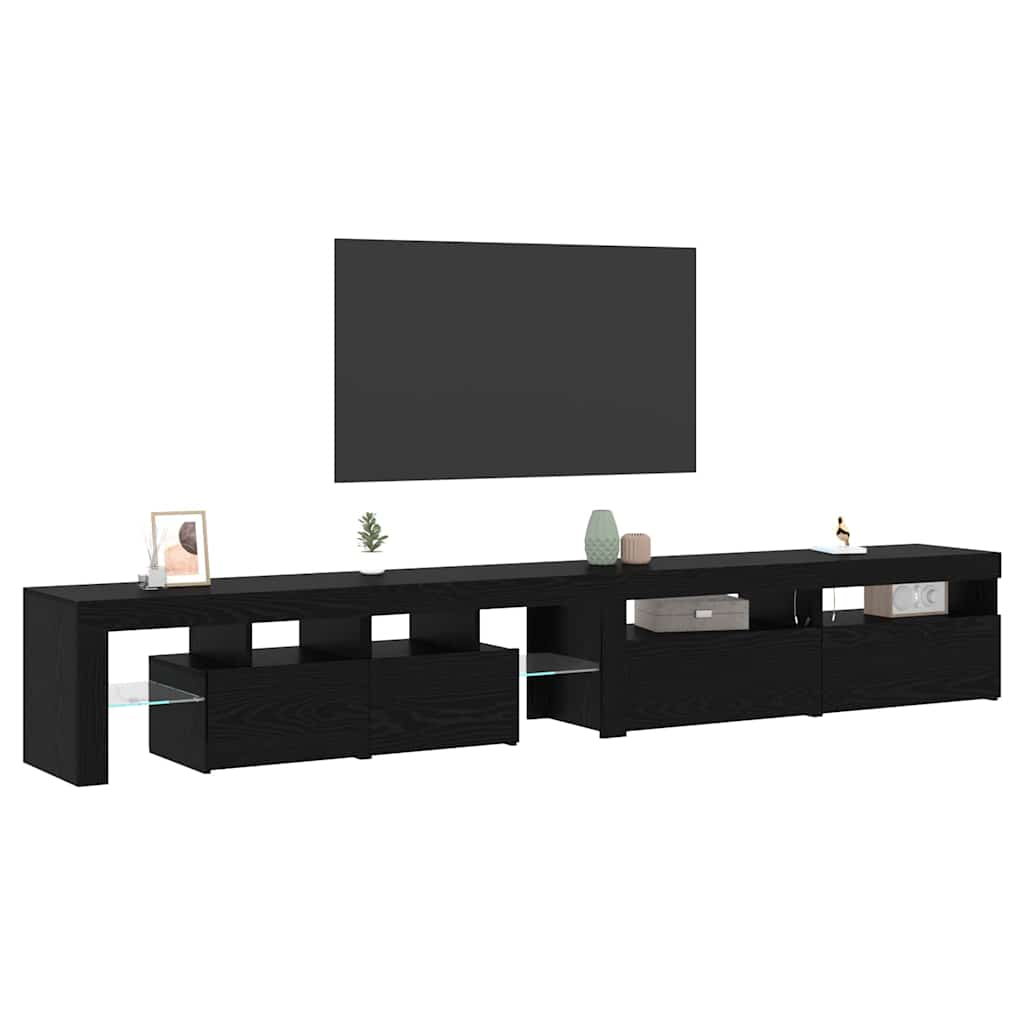 TV ormar 3 pcs Crni hrast 260 x 37 x 40 cm Konstruirano drvo
