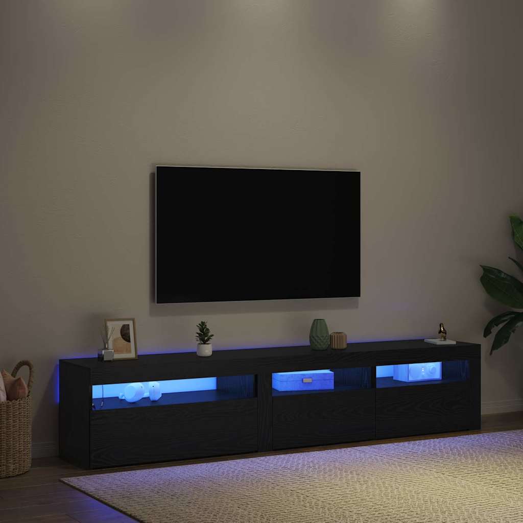 TV ormar 2 pcs Crni hrast 195 x 35 x 40 cm Konstruirano drvo