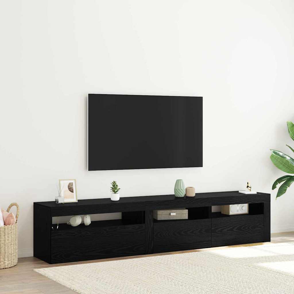 TV ormar 2 pcs Crni hrast 195 x 35 x 40 cm Konstruirano drvo