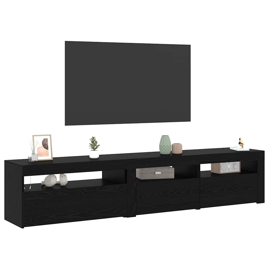 TV ormar 2 pcs Crni hrast 195 x 35 x 40 cm Konstruirano drvo