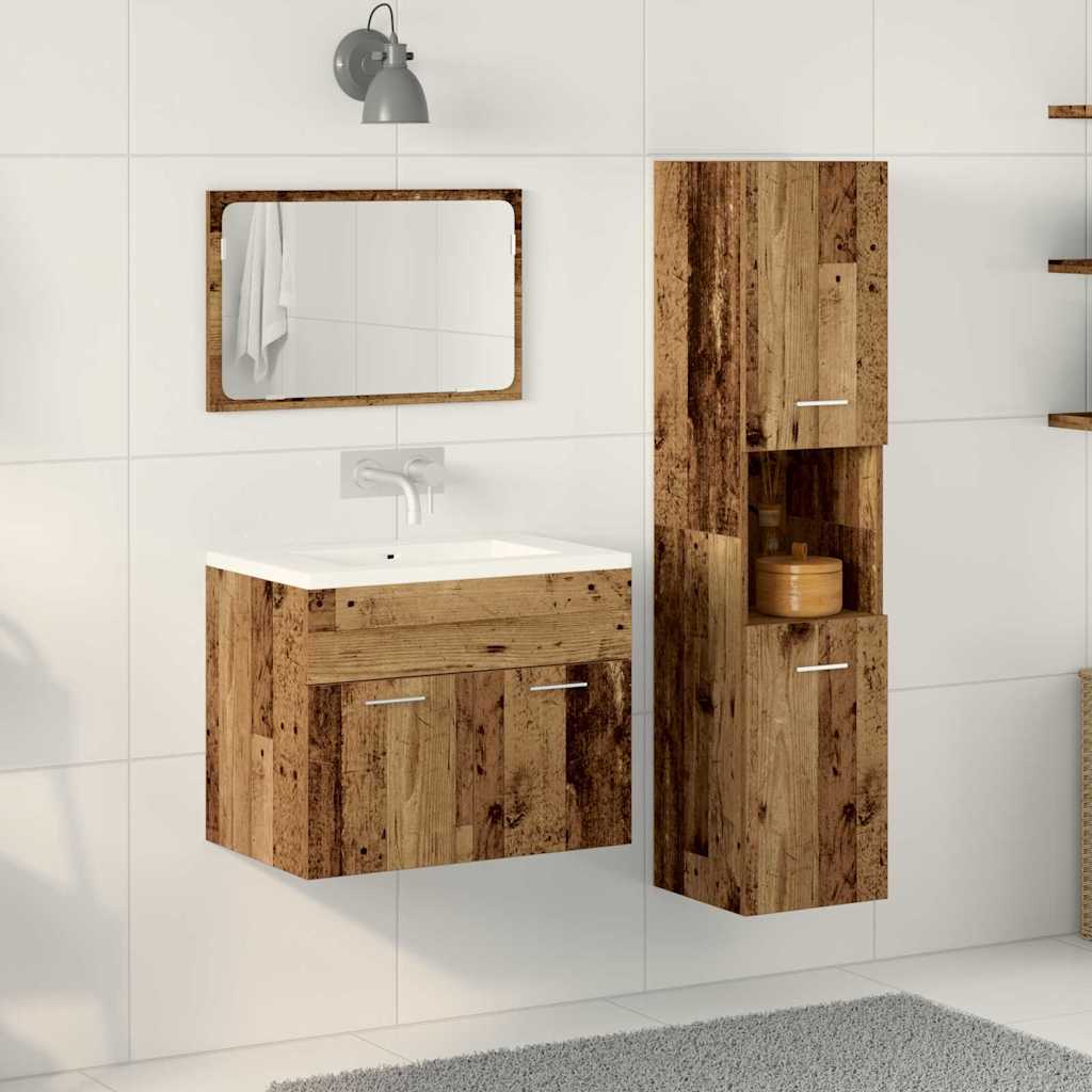 Set namještaja za kupaonicu 3 pcs Staro drvo Konstruirano drvo
