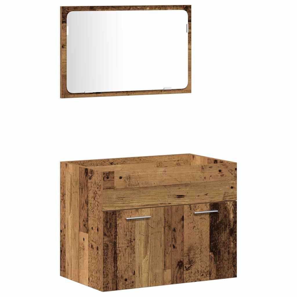 Set namještaja za kupaonicu 3 pcs Staro drvo Konstruirano drvo