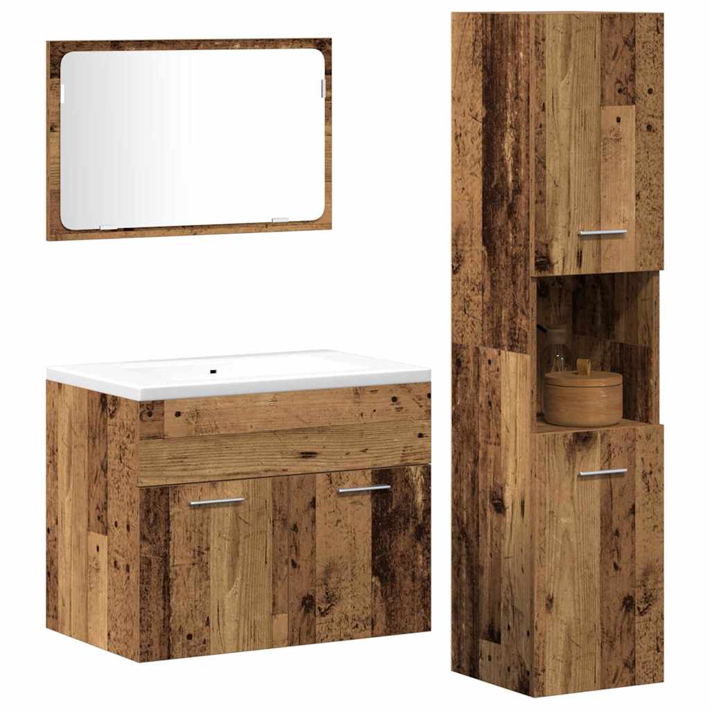 Set namještaja za kupaonicu 3 pcs Staro drvo Konstruirano drvo