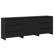 Kreveta s ladicama 3 pcs Crna 70 x 41 x 75 cm Konstruirano drvo