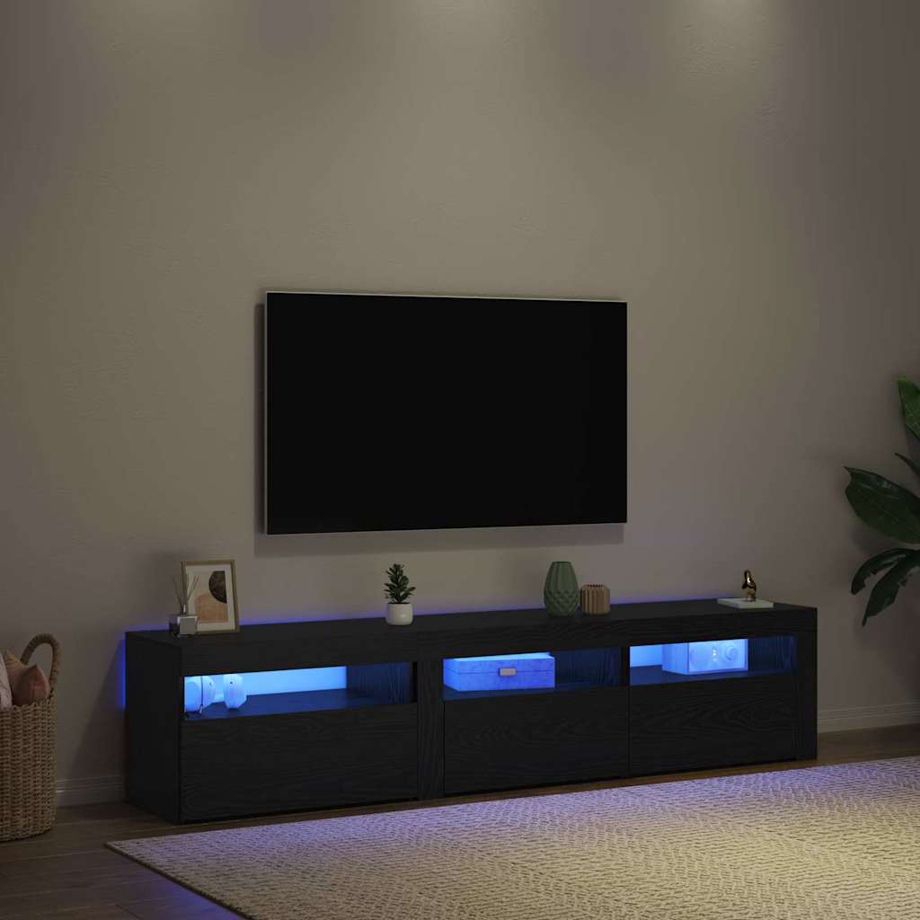 TV ormar 2 pcs Crni hrast 180 x 35 x 40 cm Konstruirano drvo