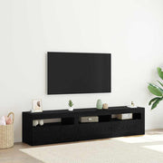 TV ormar 2 pcs Crni hrast 180 x 35 x 40 cm Konstruirano drvo