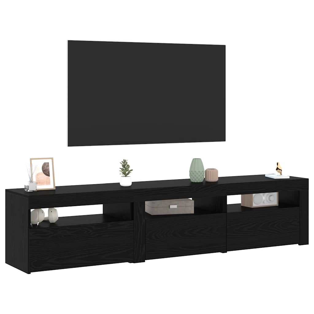 TV ormar 2 pcs Crni hrast 180 x 35 x 40 cm Konstruirano drvo