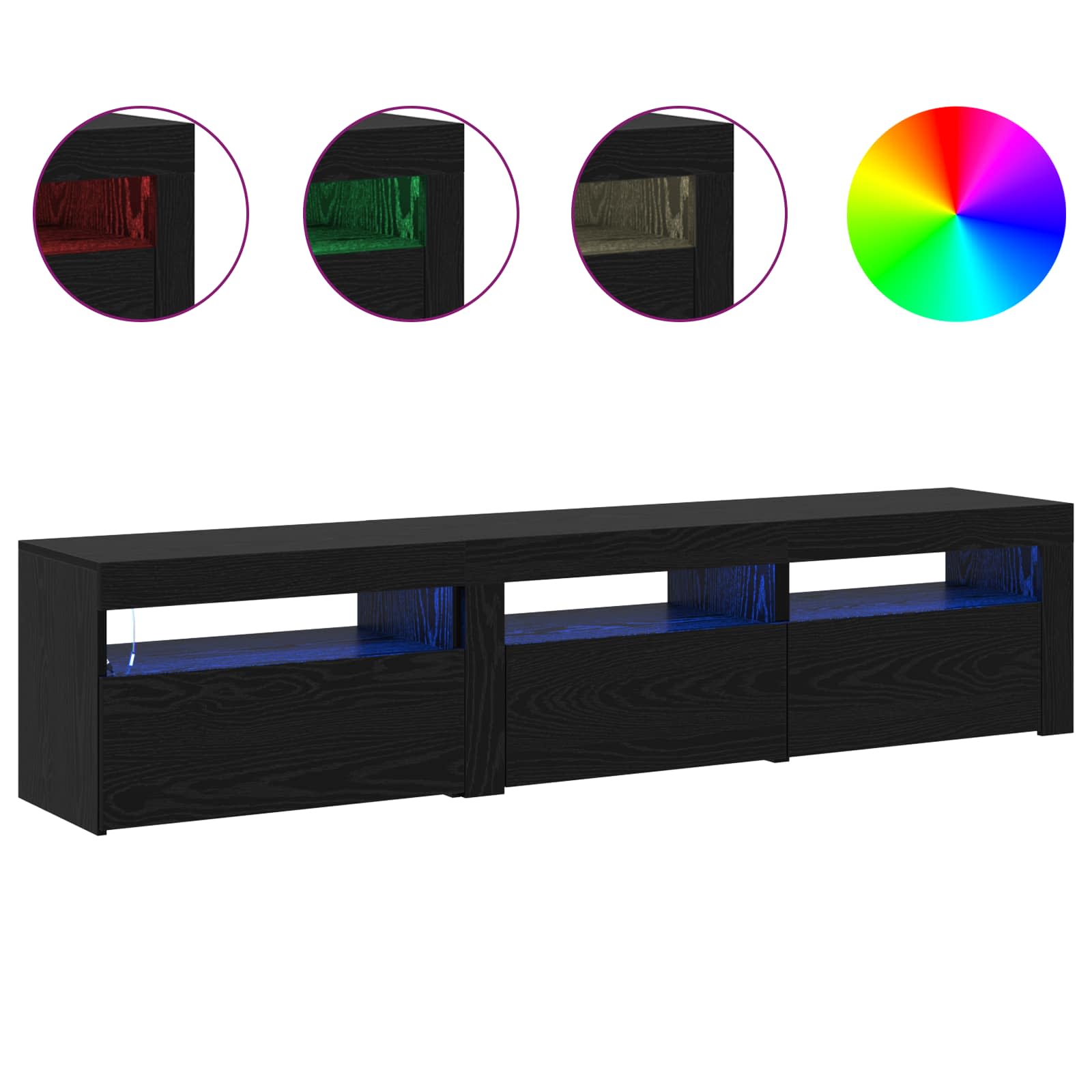 TV ormar 2 pcs Crni hrast 180 x 35 x 40 cm Konstruirano drvo