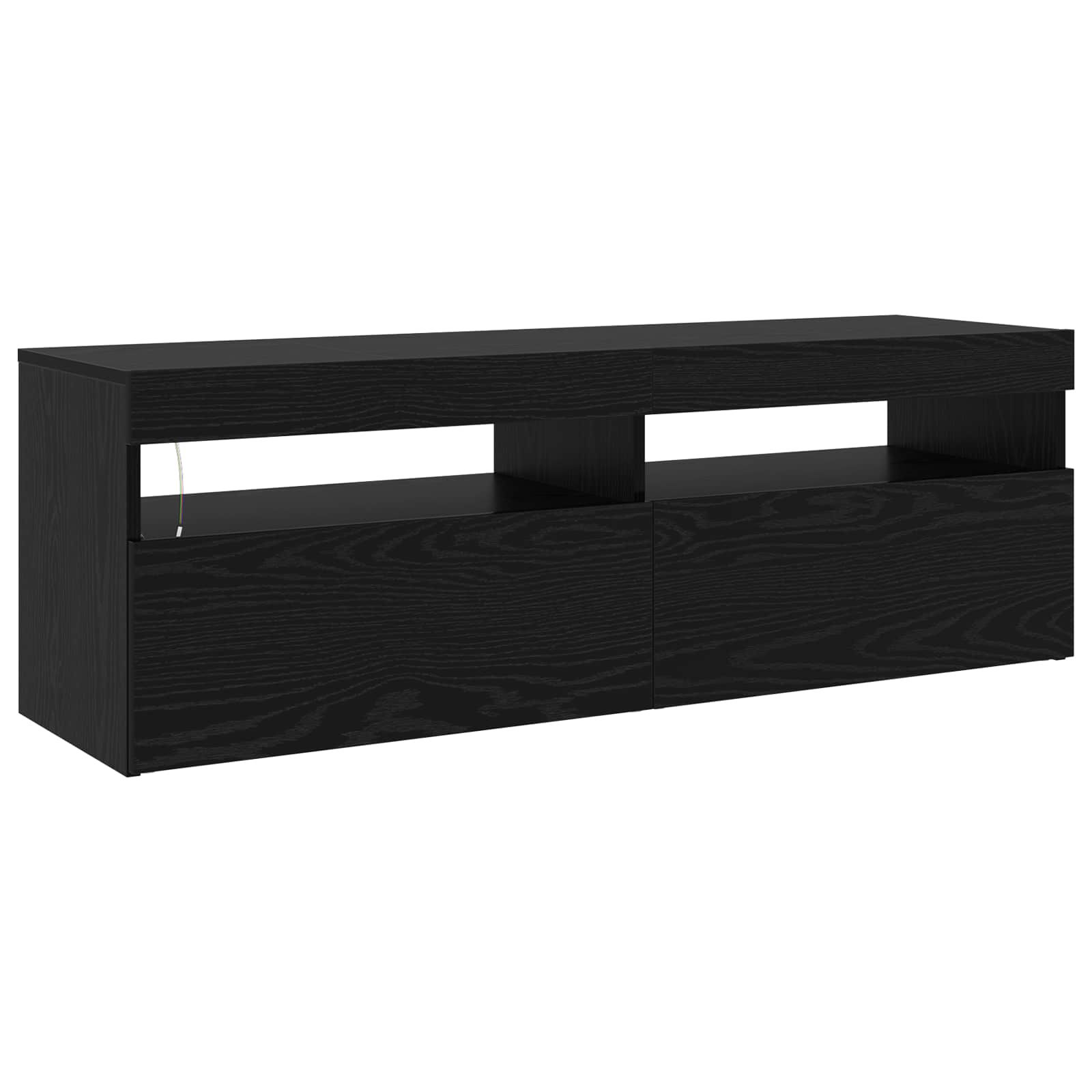 TV ormar 2 pcs Crni hrast 260 x 37 x 40 cm Konstruirano drvo