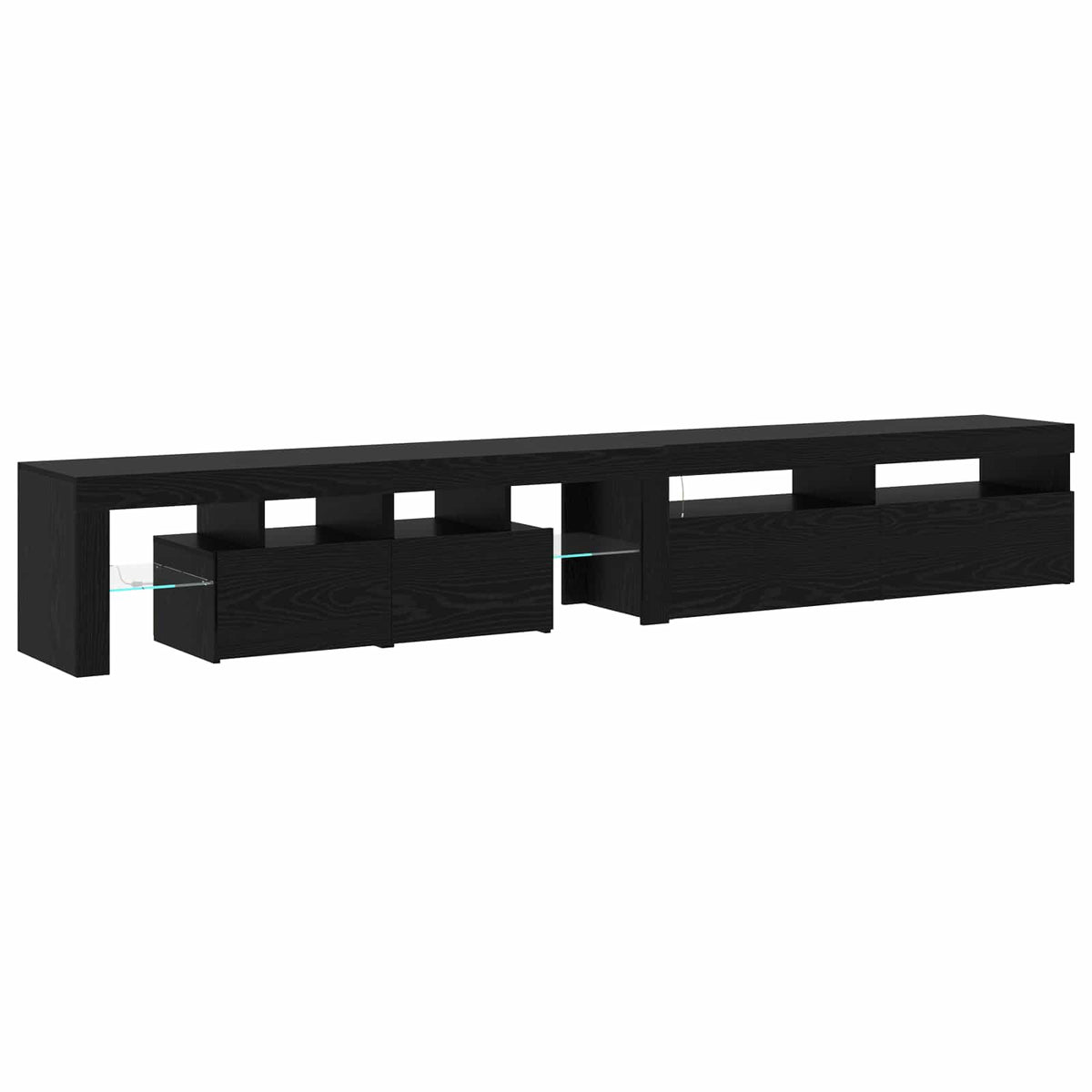 TV ormar 2 pcs Crni hrast 260 x 37 x 40 cm Konstruirano drvo