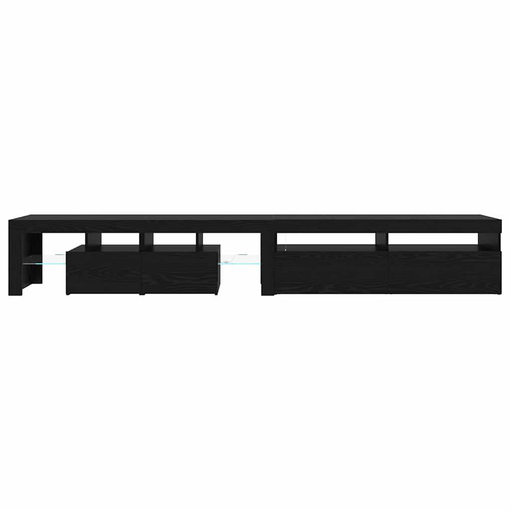 TV ormar 2 pcs Crni hrast 260 x 37 x 40 cm Konstruirano drvo