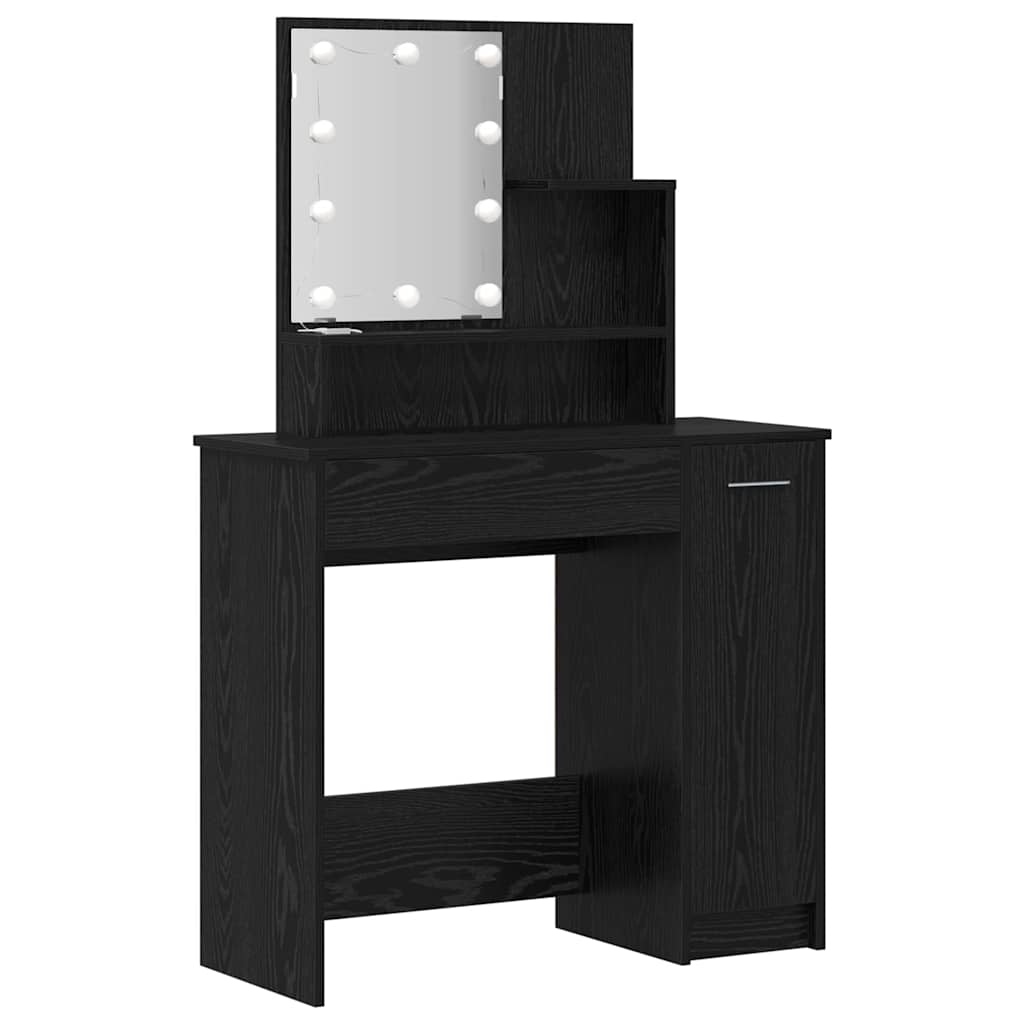 LED Set Toaletnog Stola 2 pcs Crni hrast Konstruirano drvo