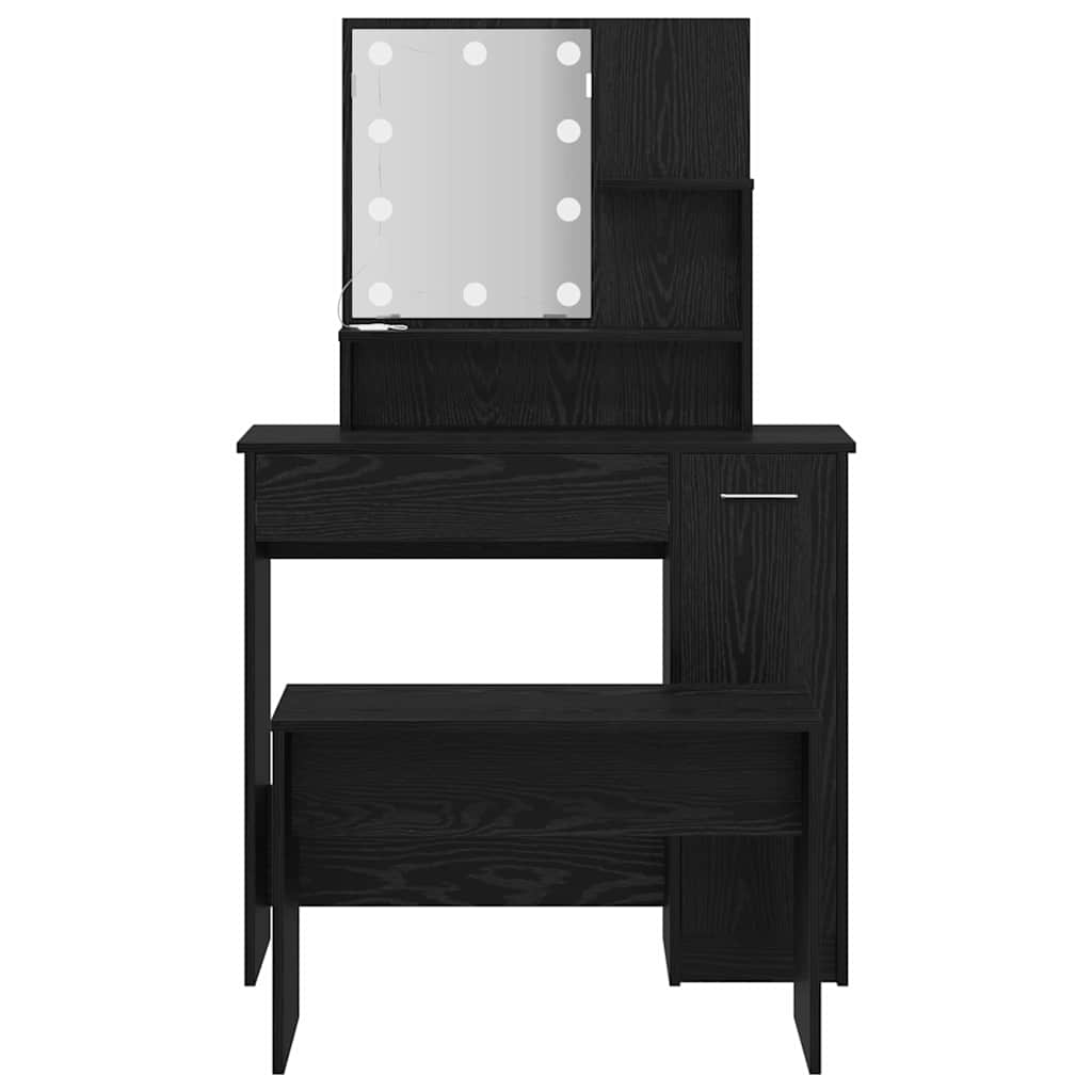 LED Set Toaletnog Stola 2 pcs Crni hrast Konstruirano drvo