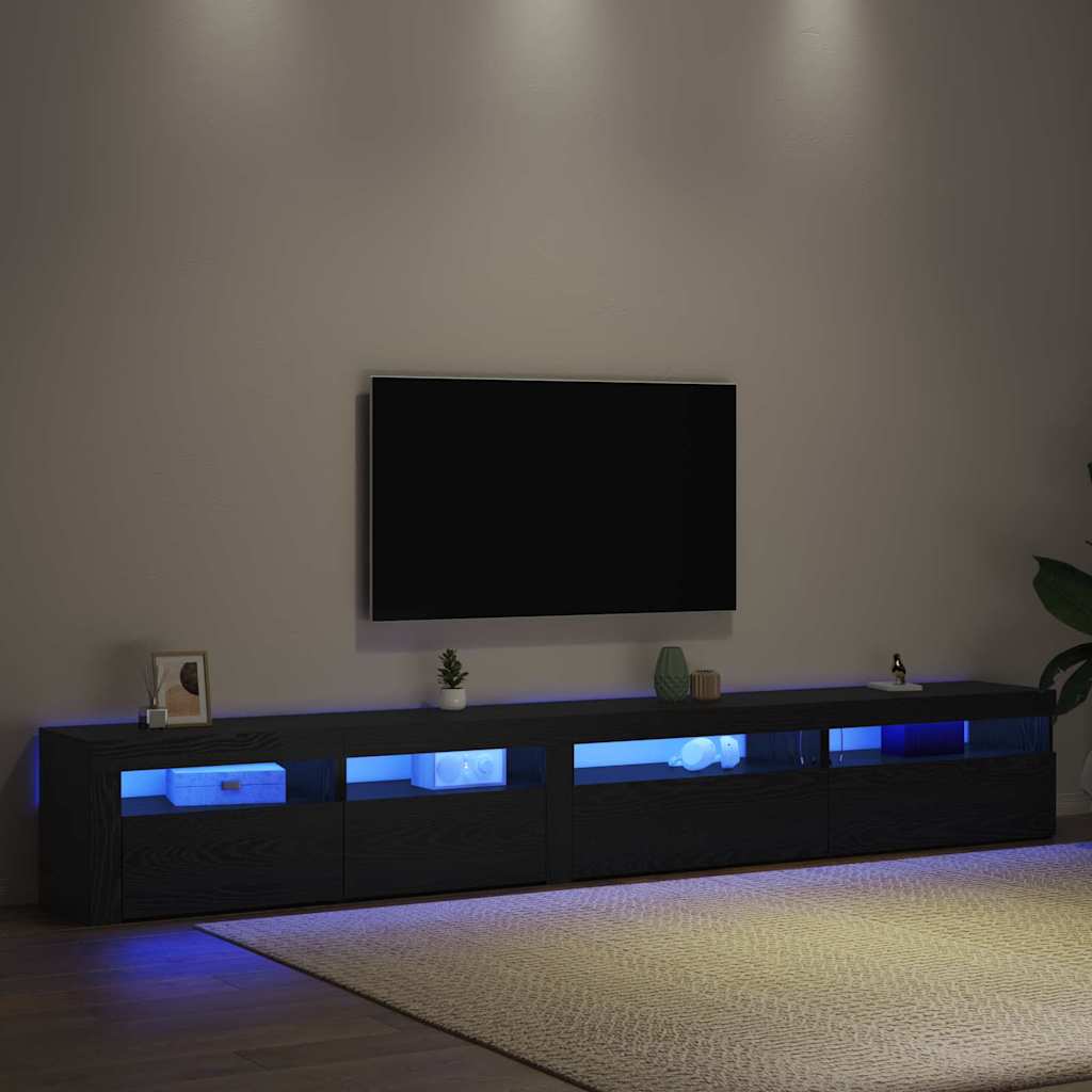 Set TV komoda S LED lampica 3 pcs Crni hrast 270 x 35 x 40 cm
