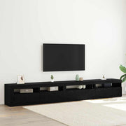 Set TV komoda S LED lampica 3 pcs Crni hrast 270 x 35 x 40 cm