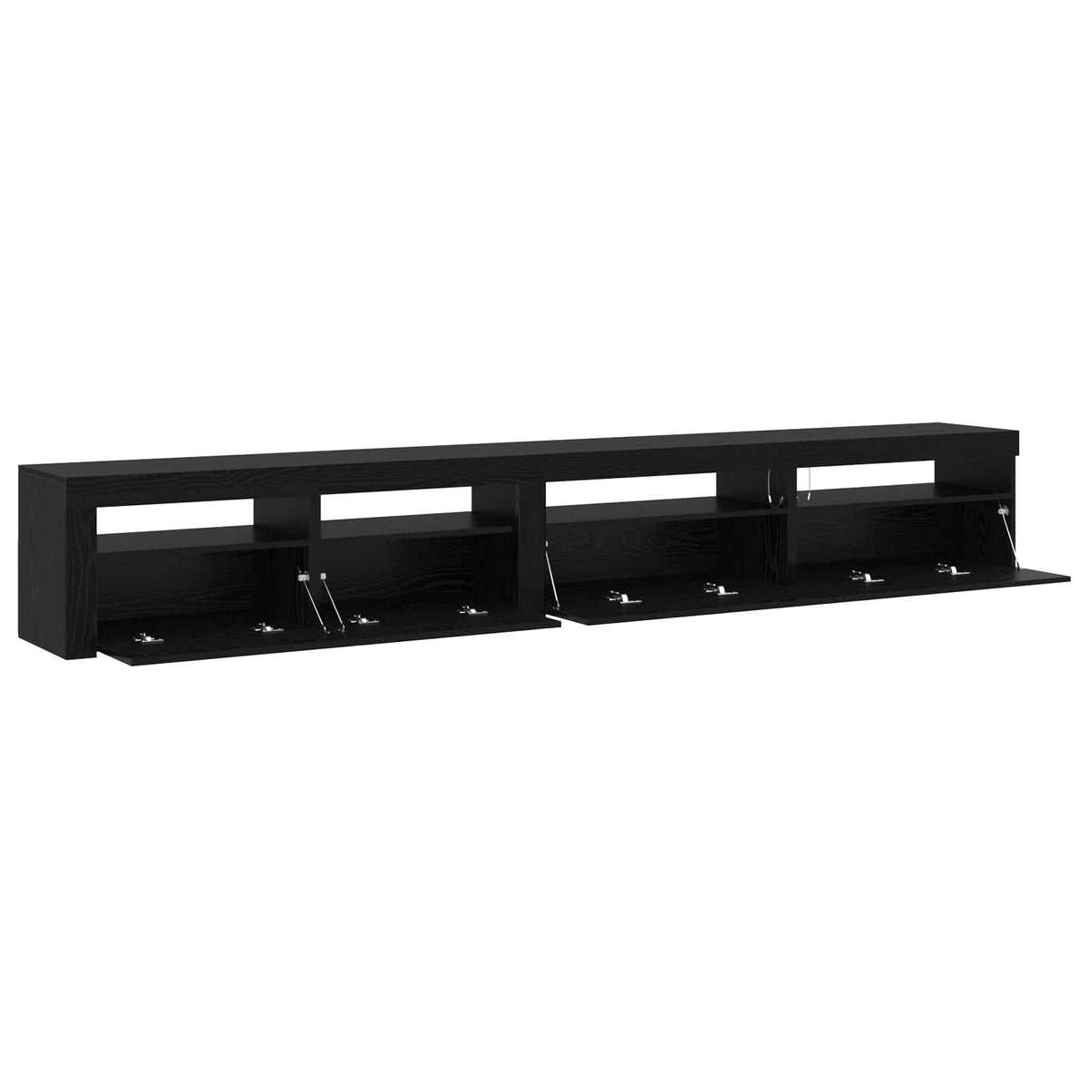 Set TV komoda S LED lampica 3 pcs Crni hrast 270 x 35 x 40 cm