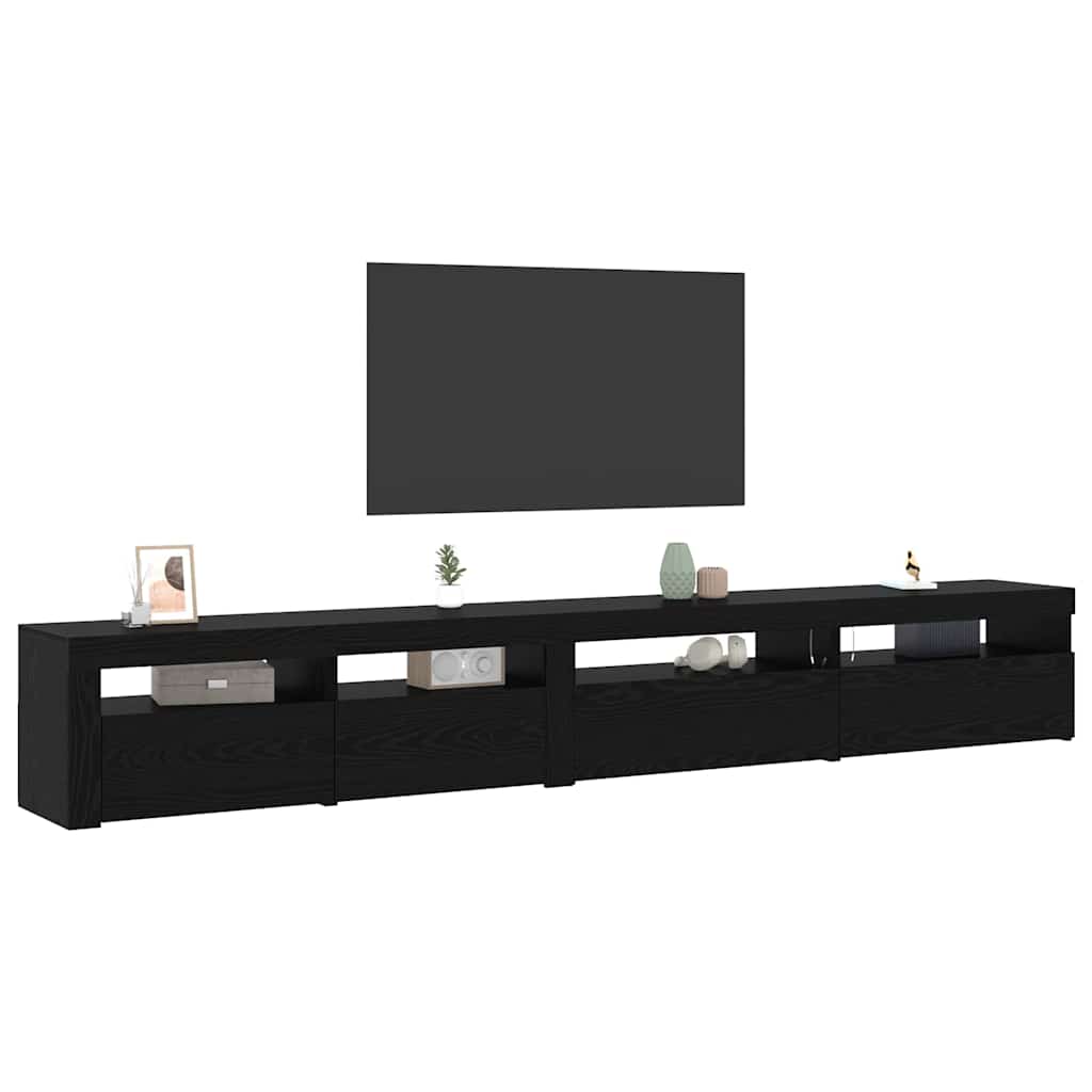 Set TV komoda S LED lampica 3 pcs Crni hrast 270 x 35 x 40 cm