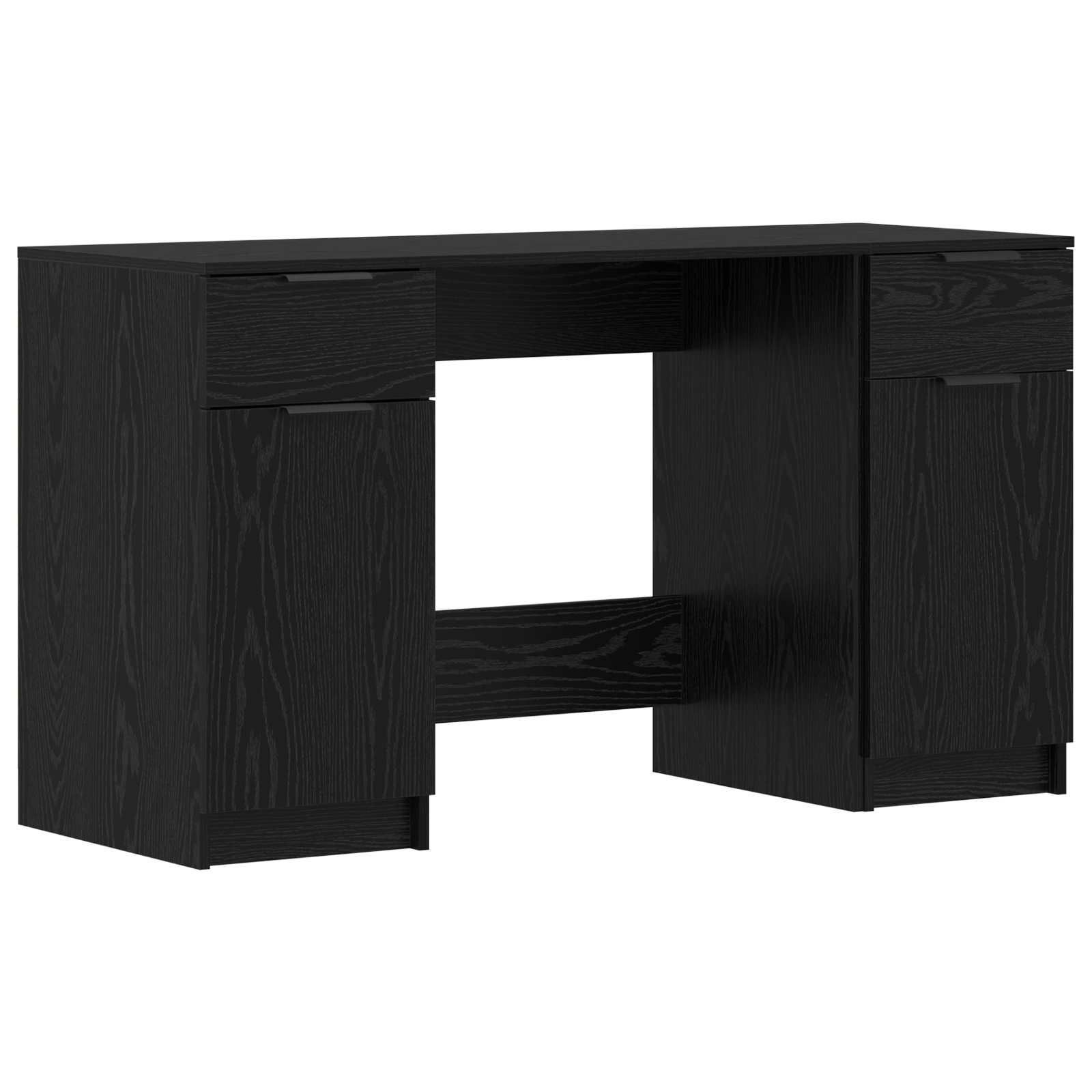 Stol s ladicama Crni hrast 133 x 50 x 75 cm Konstruirano drvo