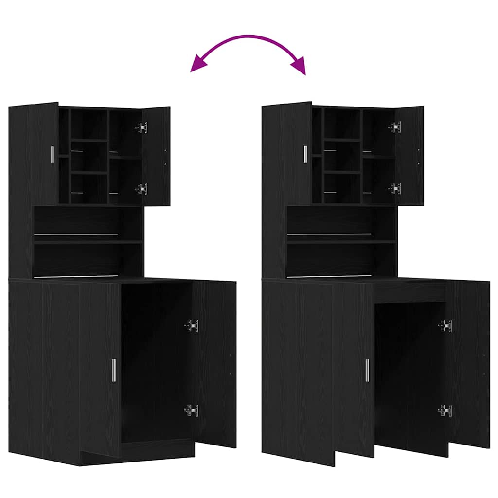 Ormar za perilicu rublja 2 pcs Crni hrast